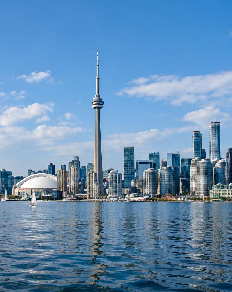 Toronto con la Torre CN junto al lago