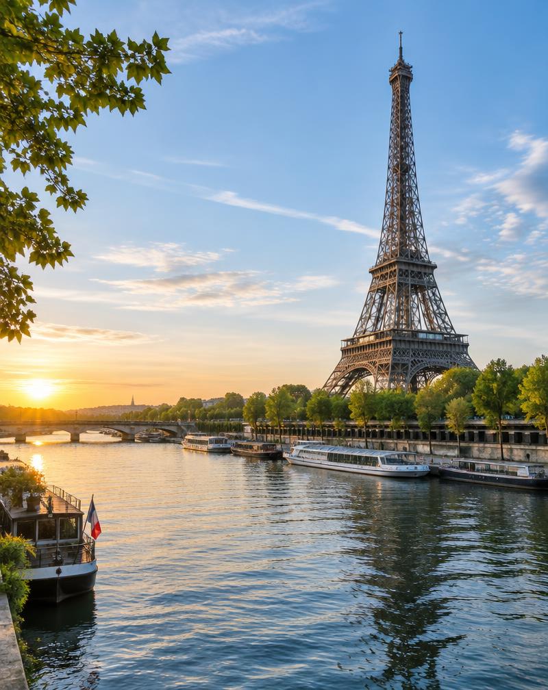 Torre Eiffel junto al río Sena